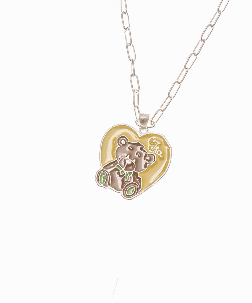 Towtow Archive Tinted Bear Charm Necklace Silver
