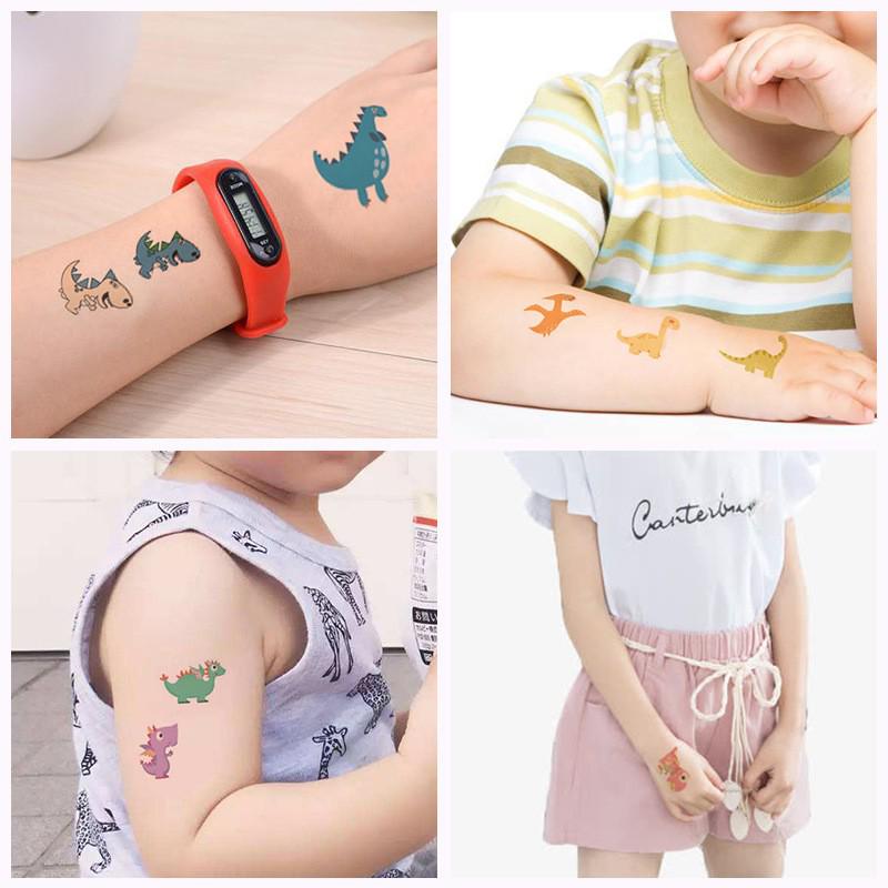 2025 Dinosaur Cartoon Tattoo Stickers for Kids - Waterproof & Sweatproof