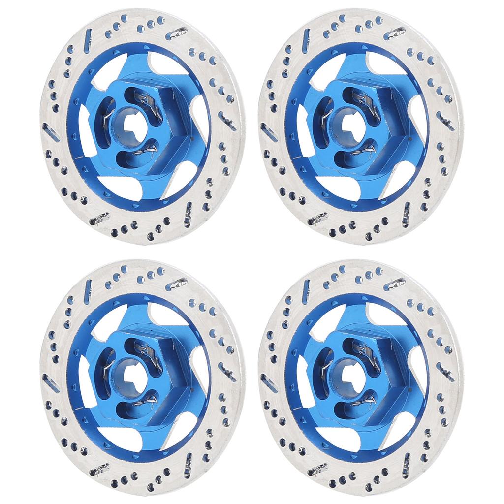 4PCS Universal Aluminum Alloy RC Car Brake Disc Metal Hex Adapter for 1 10 Remote Control CarDark Blue