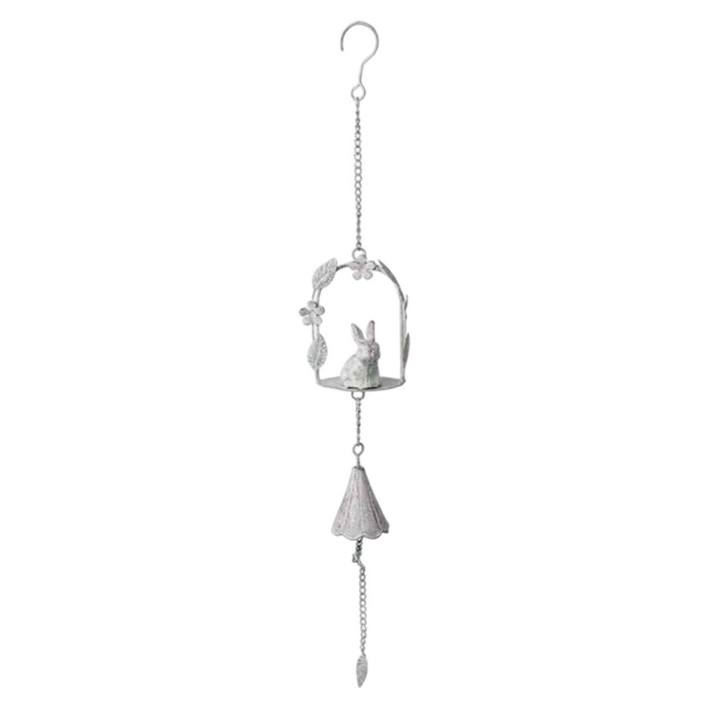 Retro Style Bunny Windchime Garden Decor Cute Wall Hanging Ornament Memorial