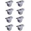 Universal Soft Rubber Safe Chair Rollers Office Chair Caster Wheels Replacement for Hardwood Floors and Carpet Set of 8