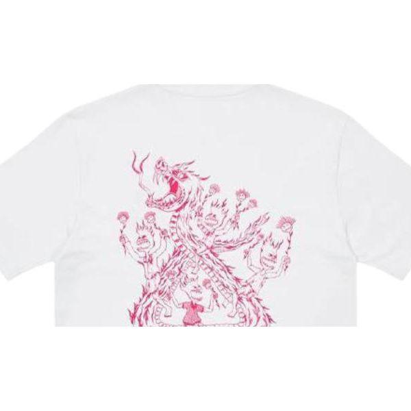 Palace x Lotties Co-Branded Dragon Print Graphic Short Sleeve T-Shirt Unisex Tops White P20TS060