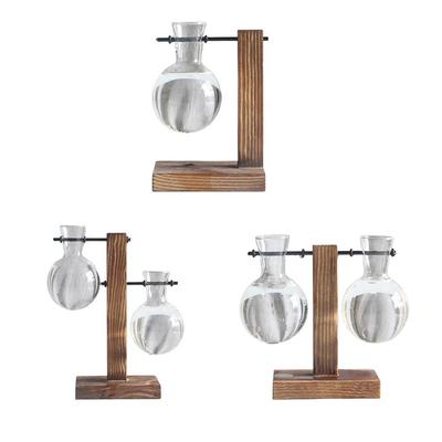 Test Tube Vase with Stand Hydroponic Flower Bud Vase Glass Terrarium Decorative Vase Plants for Home Office Decor