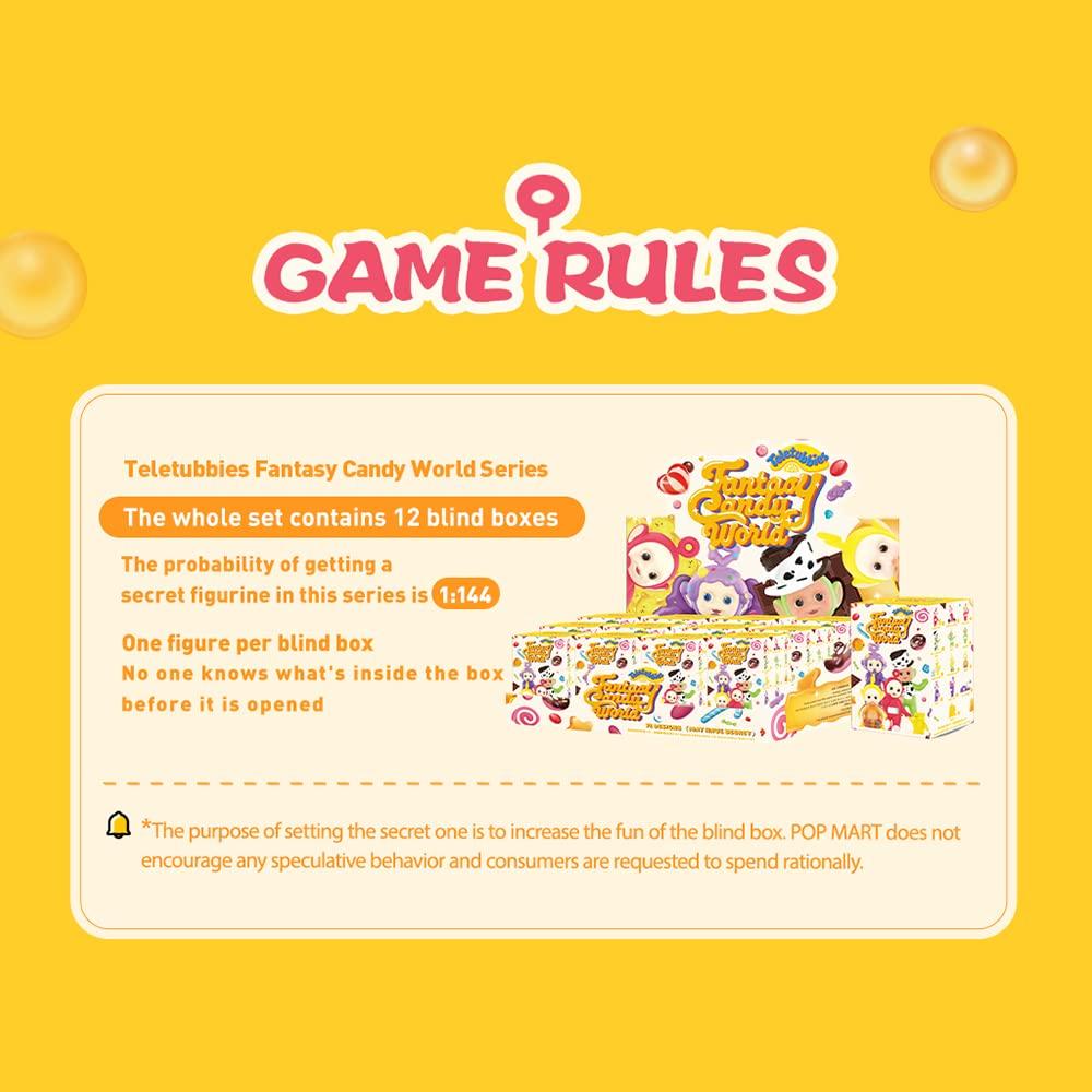 POP MART Teletubbies Fantasy Candy World Series [3-Piece Set] Pop Mart Gachapon Blind Box Figure Plastic Model Premium Toy Soft Vinyl Original