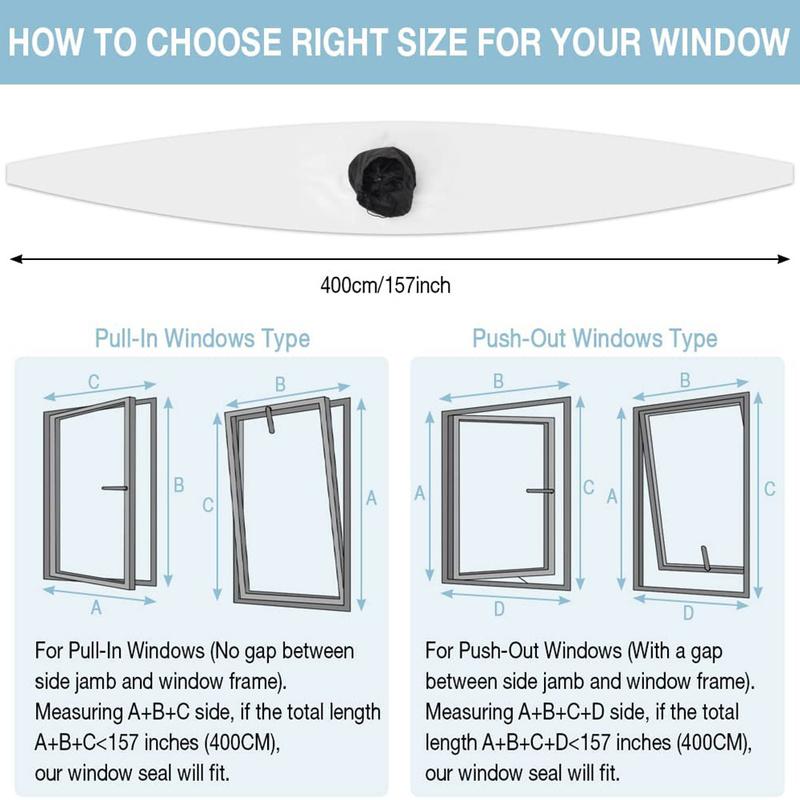 Waterproof Window Seal Mobile Air Conditioner Cloth Slanted Window Sealing Cloth Washable Adjustable Coupler Sealing Strips