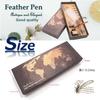dilib Feather Pen Fountain Pen Stand Ink Bottle Set Antique Feather Dip Pen (White)