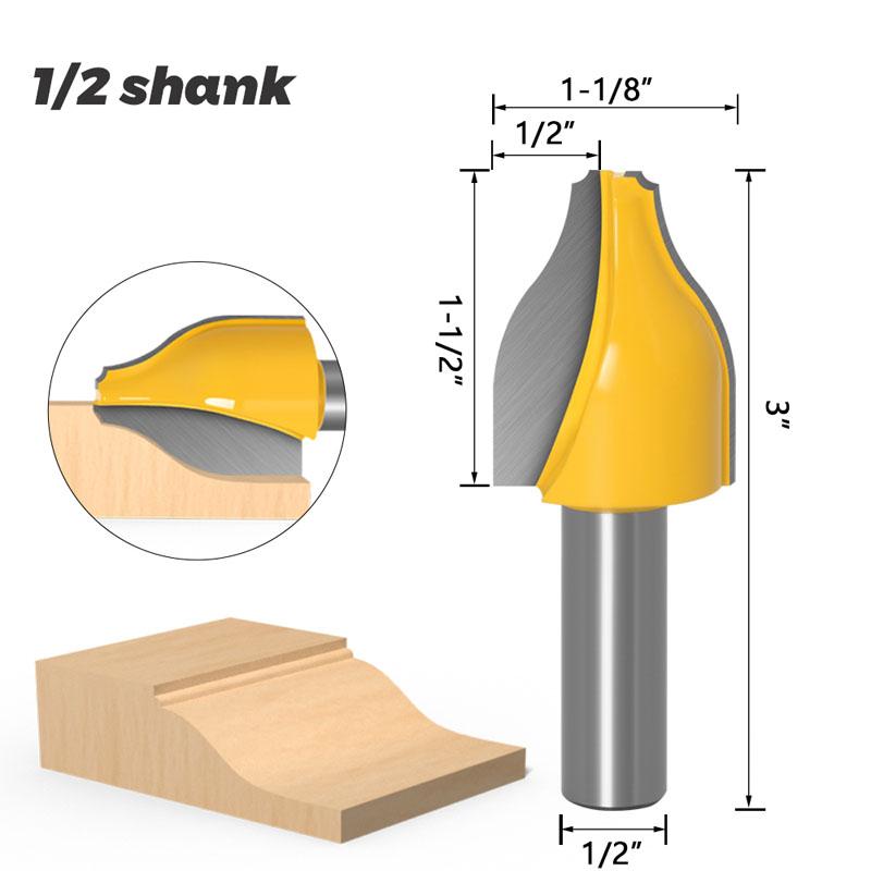 Fresa per Pannelli Rialzati Ogee Verticale con Perline Gambo 1/2 pollice 8 mm 12 mm Coltello per Porta Taglierina per Lavorazione del Legno Taglierina per Tenoni per Legno