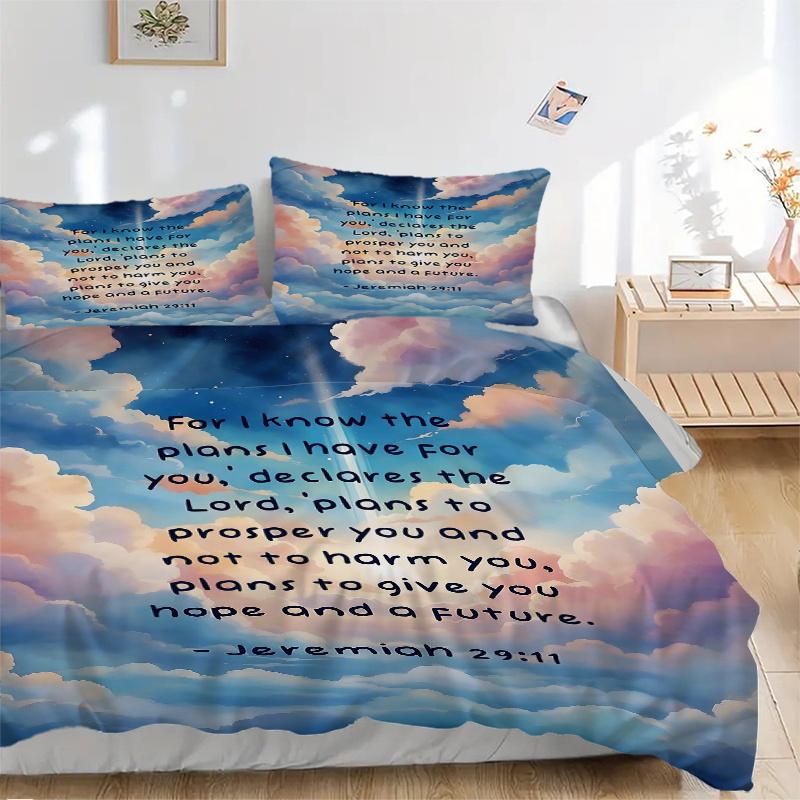 3pcs Jeremiah Design Printed Bedding Set, Soft and Comfortable Quilt Cover for Bedroom, Guest Room (1 Duvet Cover + 2 Pillowcases