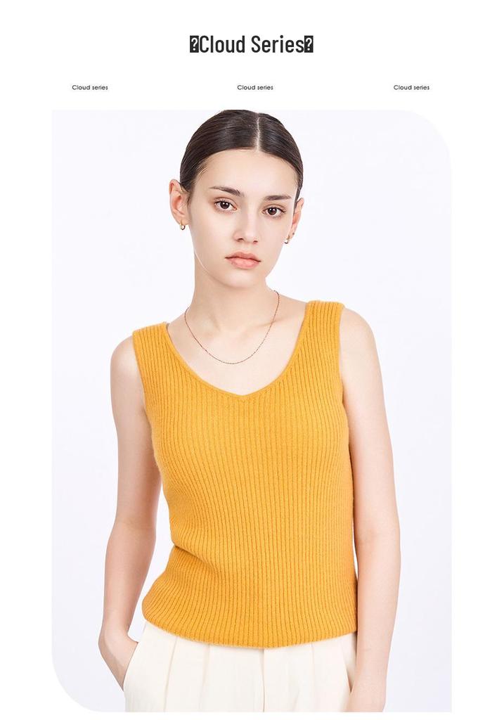 Damen Slim Fit Kaschmir-Camisole - Schmeichelhaftes ärmelloses Strickoberteil
