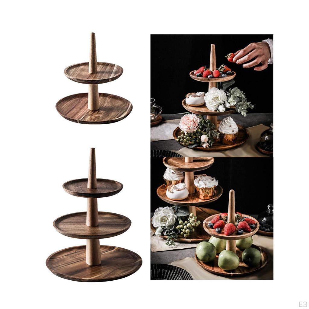 Elegant Wooden Cupcake Holder Tiered Dessert Stand for Parties