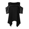 Women's Plus Size Top Short Sleeve Casual Sequin Hollow T-Shirt Pleated Flowy Summer Tops
