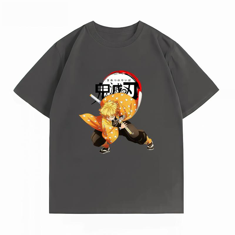 Unisexs Clothing New 100 Cotton Summer TShirt Bandai Demon Slayer Unisexs TShirt Zenitsu Print Casual Oversized Unisexs TShirt
