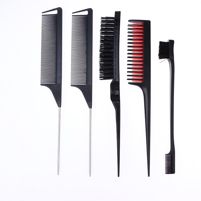 6/10Pcs Hair Styling Comb Set Teasing Hair Brush Triple Teasing Comb Rat Tail Combs Edge Brush Hair Tail Tools Braid Tool Loop
