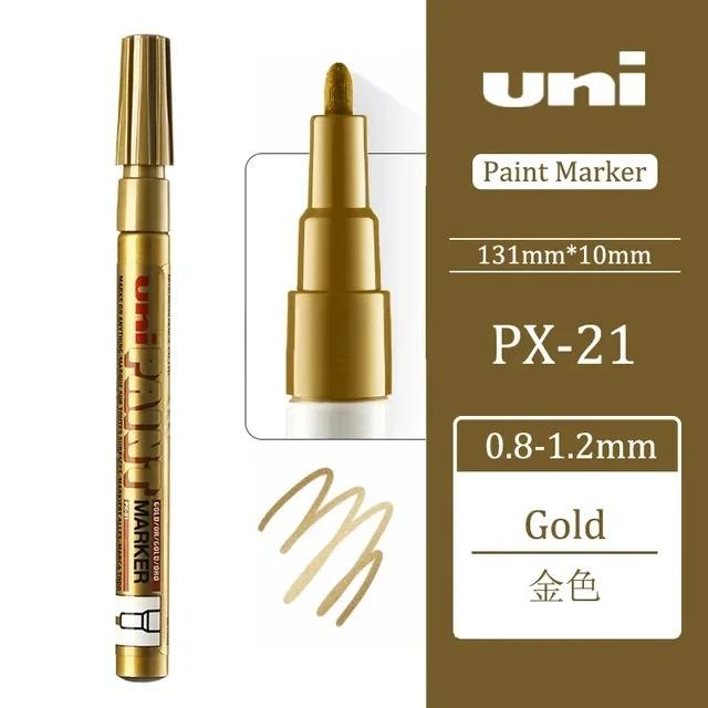 1pcs Japan UNI Paint Marker PX-21 Oil-based Permanent 0.8-1.2mm Tire Touch Up Painting Waterproof Graffiti Art Supplies