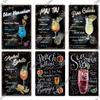 Putuo Decor Nostalgic Cocktail Tin Plaque - Metal Sign Wall Art - Ideal for Home Bars, Pubs & Man Cave Makeovers