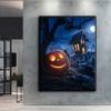Popular 5D Diy Cross Stitch Halloween Pumpkin And Witch Castle Painting Full Drill Cross-Stitch Crafts Kit Wall Sticker Home Decor