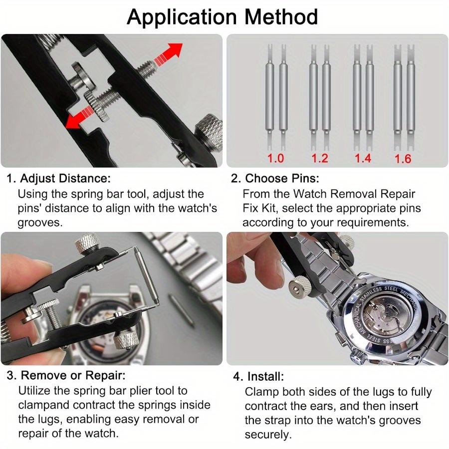 MFBJXC Watch Spring Bar Plier Tool Set Watchband Pliers with 10 Pins, Watch Wrist Ban Repair Remove Tool, Spring Plier Tweezer, Removal Tool