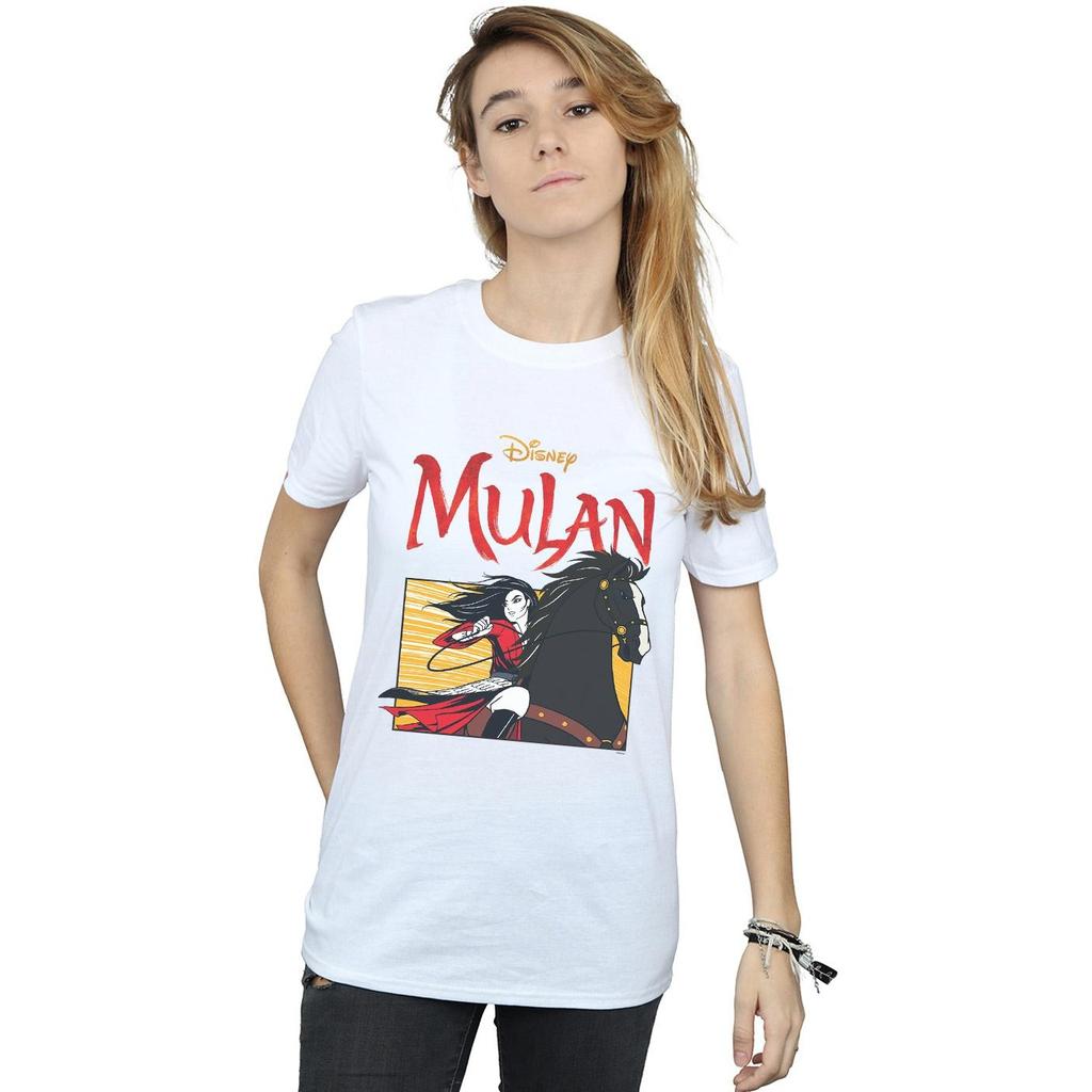 Disney Womens/Ladies Mulan Movie Horse Frame Cotton Boyfriend T-Shirt