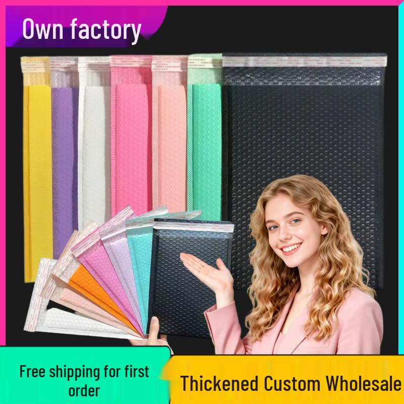 Pink & Black Shockproof Bubble Bags - Custom Printable Self-Adhesive Packaging