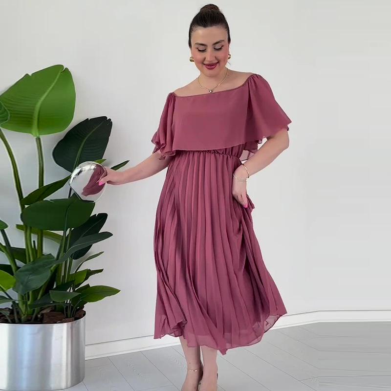 2024 European-American Women's One-Shoulder High-Waisted Mesh Long Dress