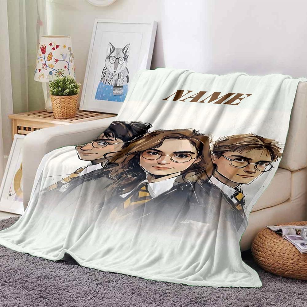Custom Name "Magic School Adventure" blanket for Couch & Bed, Plush Cozy Fuzzy Blanket Super Soft & Warm Blankets for Fall and Winter. 090885