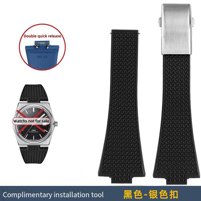 For 1853 Tissot PRX Fluororubber Strap T137 strap T137.410 T137.407 VITON Watch Band Bracelet 40mm T137407 t137410 Blue strap