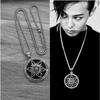 Fashionable Round Hexagram Sun Dominance Necklace for Men, Versatile Trendy Pendant
