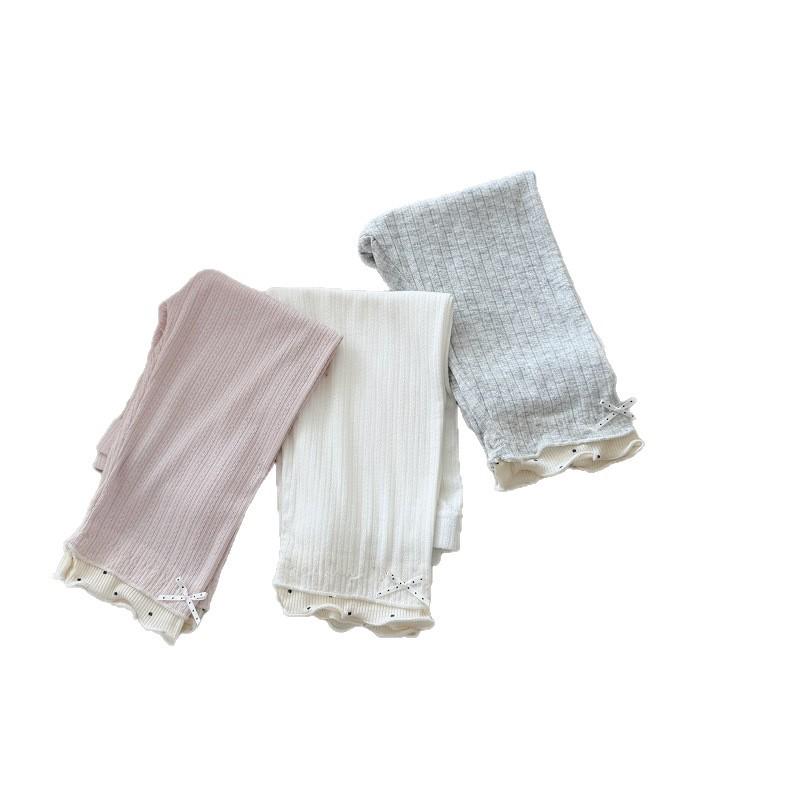 Girls' Summer Lace Leggings - Stylish, Lightweight Casual Cropped Pants