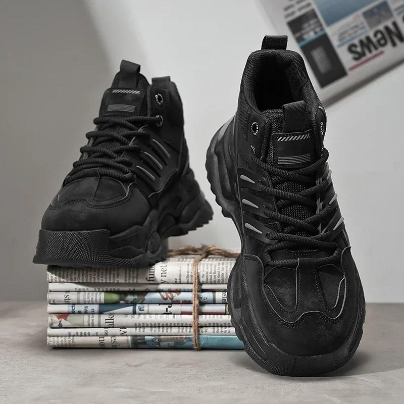 Autumn and Winter Men's Boots Waterproof Motorcycle Boots Ankle Work Shoes for Men Outdoor Non-slip Travel Sports Casual Shoes