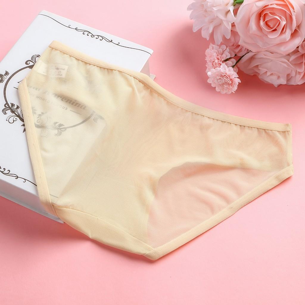 Women Sexy Lace Splice Briefs Panties Lingerie Mesh Underwear