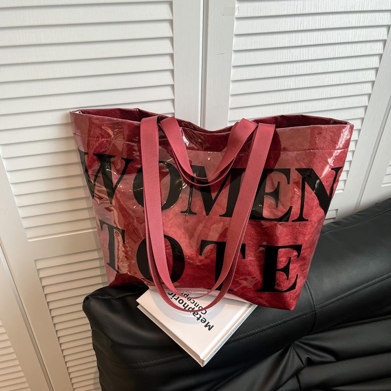 Casual Large-capacity Bag Women's New Letter Tote Bag Student Commuting Shoulder Tote Bag