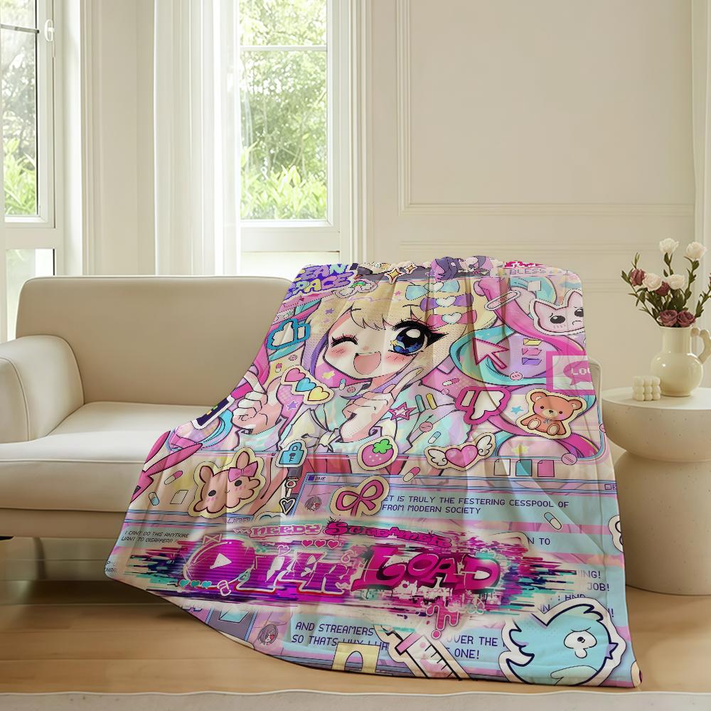 Anime Needy Streamer Überlastung Decke Für Sofa Büro Bett Flugzeug Reise Schlafen Lesen Entspannen Camping Weich Und Warm