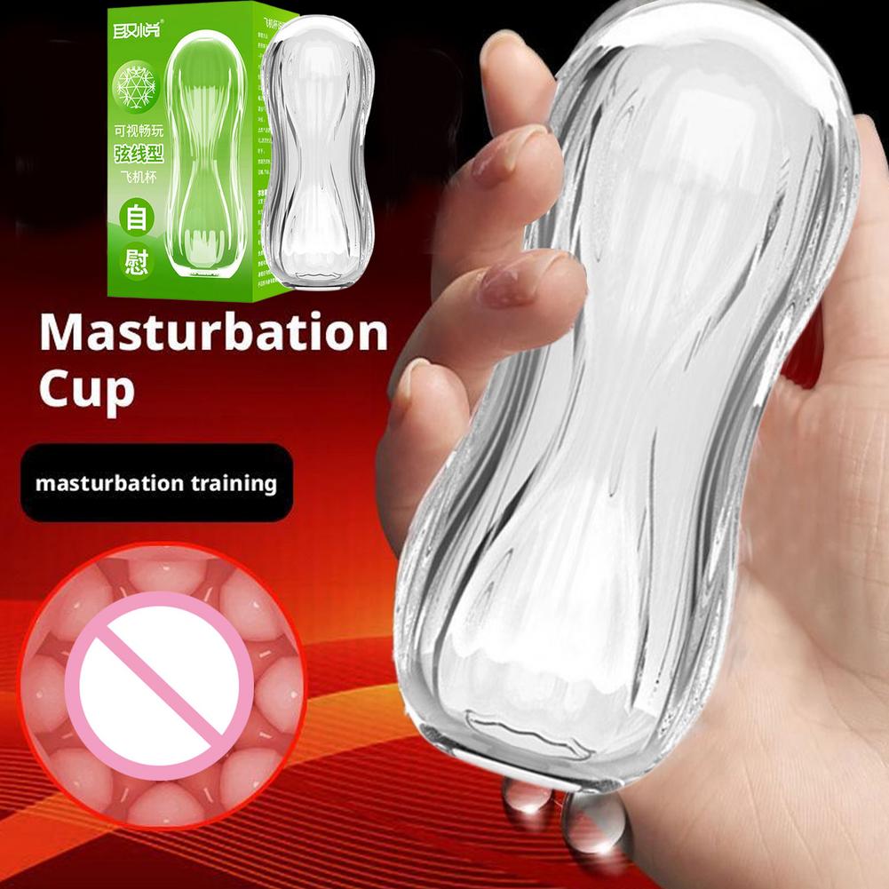 Transparent Male Masturbator Sex Toys Portable Stroker Toy for Blowjob Fake Pussy Sex Toy Penis Masterbator Cup for Men