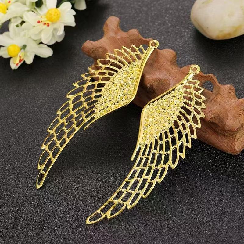 10 pieces of gold wings, metal pieces, phoenix feather wings, flower pieces, antique style DIY accessories, phoenix crown headwe