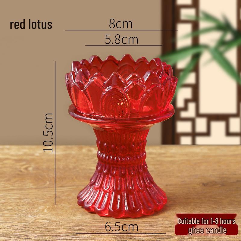 Crystal Lotus Candle Holder for Ghee Buddha Lamp