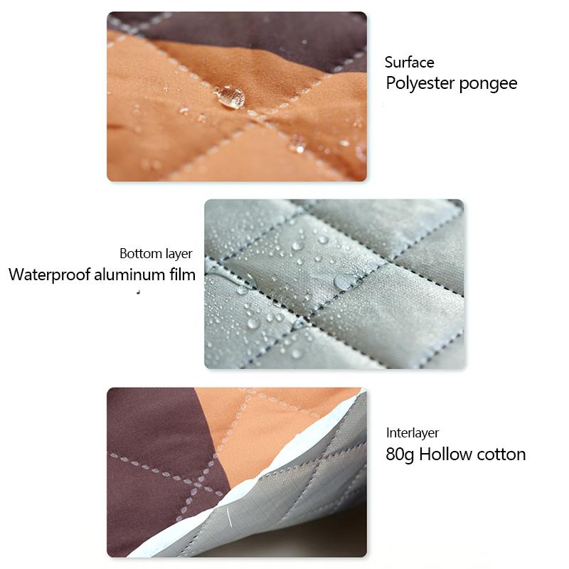 

200cm Round Moisture-proof Picnic Mat Outdoor Camping Carpet with Webbing Strap Autumn