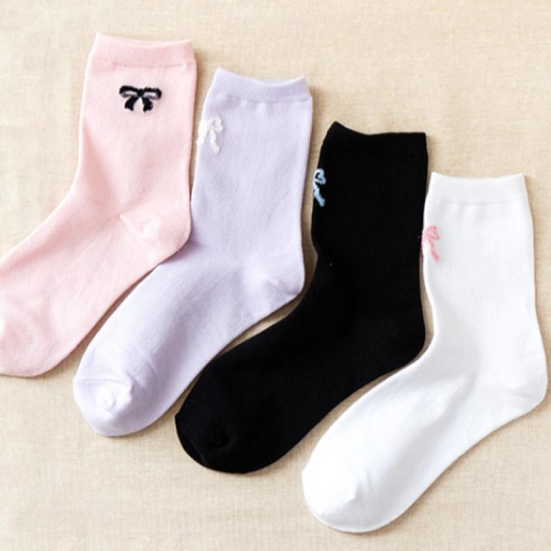 DaiSo Tactel Ribbon Point Women S Long SockS