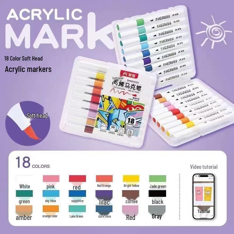 Schnelltrocknende Acryl-Marker mit weicher Spitze für das DIY-Graffiti von Kindern auf Schuhen und Kleidung