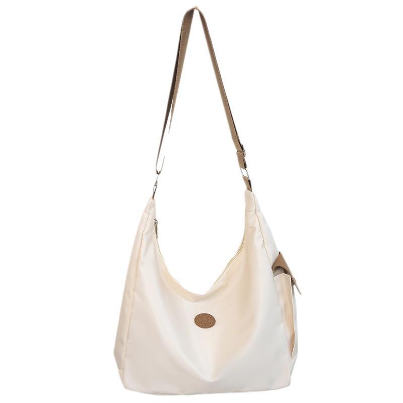 Canvas Bag Women's High End Versatile Niche Dumpling Bag Solid Color One Shoulder Crossbody Bag