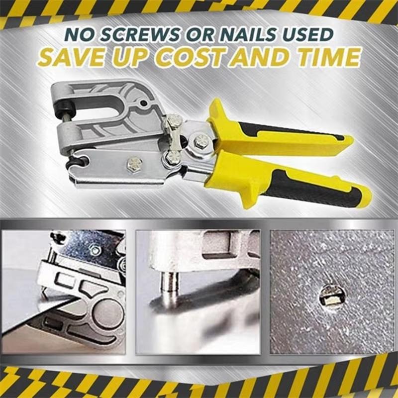 Metallständer-Crimpzange Aluminiumlegierung Deckenlochzange Putz Gipskartonwerkzeuge Zum Befestigen von Metall Zweihändige Kielzange