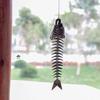 Vintage Fishbone Wind Chimes Cast Iron Fish Skeleton Windchime Patio Garden Decor for Home Window Porch Hanging Ornaments