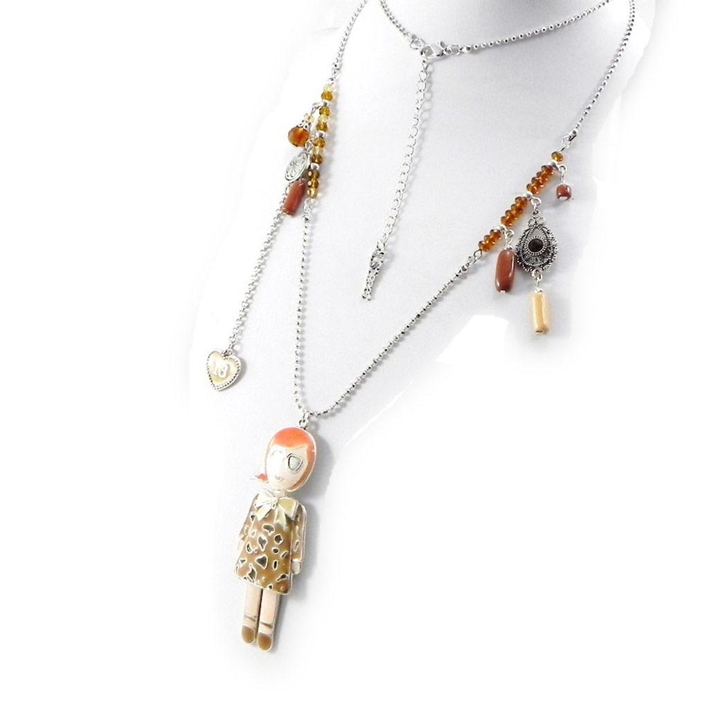 Les Trésors De Lily [H9858] – Lange Designer-Halskette „Mangas“ aus Bernstein