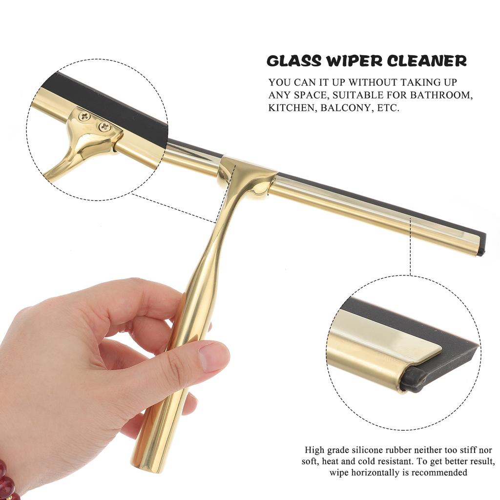 Golden Shower Squeegee Stainless Steel Wiper Scraper For Glass Door Mirror Window Tile Cleaning Tool Household Merchandises