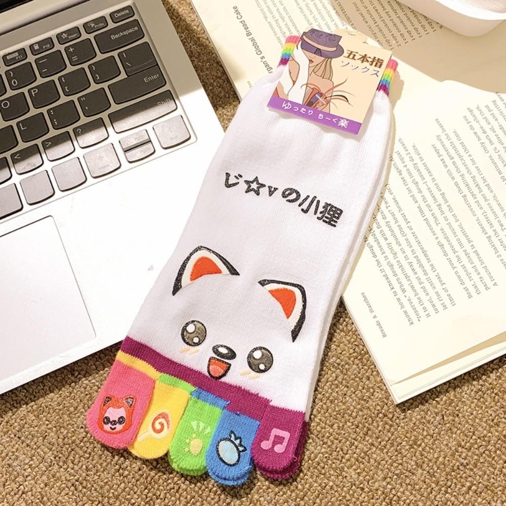 Funny Cartoon Five-finger Socks Breathable Sweat-absorbing Five-Toed Socks Cotton Socks Women