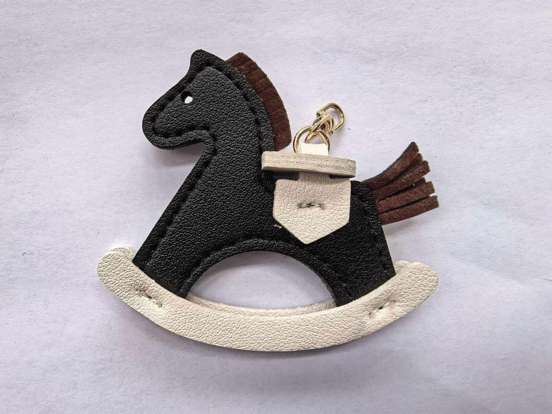 

High-Grade Leather Rocking Horse Keychain & Bag Pendant