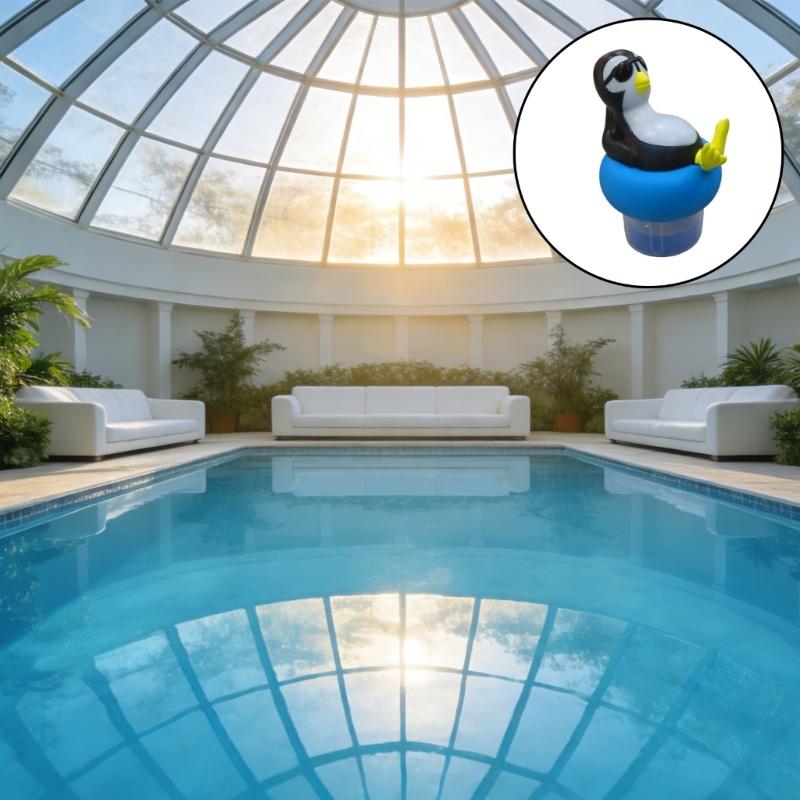 Easy Rotating Floating Chemical Dispenser For Chlorine Tablets With Foldable For Space Saving Storage Convenience