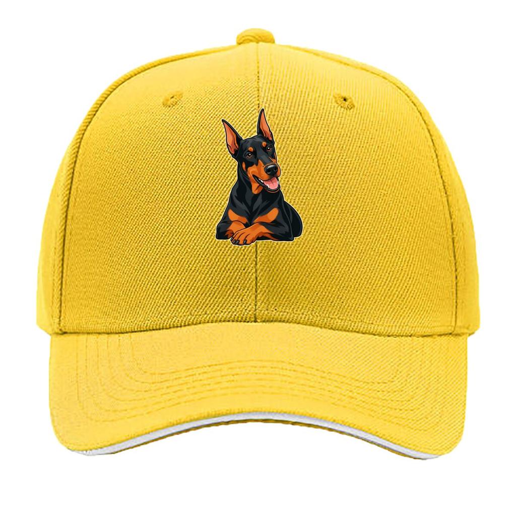 Playful DoberUnisex Portrait Graphic St Sandwich Baseball Cap Sun Cap Outdoor Workouts Hat