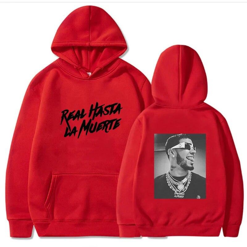 Anuel AA Printed Hoodies Unisex Sweatshirt Coat Real Hasta La Muerte Casual Tracksuit Unisex Women Pullover Hoodie Y2k Clothing