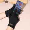 Women Men Warm Winter Touch Screen Gloves Stretch Classical Knit Mittens Wool Full Finger Outdoor Cycling Driving Gloves