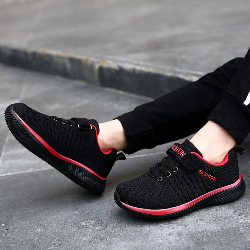 Youth Sports Shoes Summer Flying Woven Breathable Lightweight Mesh Running Sneakers